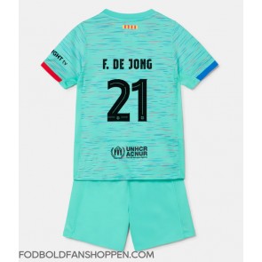 Barcelona Frenkie de Jong #21 Tredjetrøje Børn 2023-24 Kortærmet (+ Korte bukser)